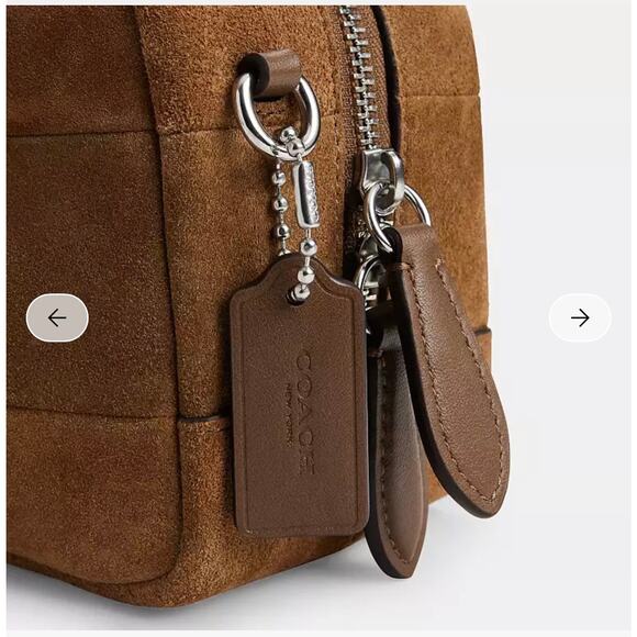 Coachtopia Alter/Ego Satchel Bag in Checkerboard Upcrafted Leather Cedar Suede - Picture 9 of 9